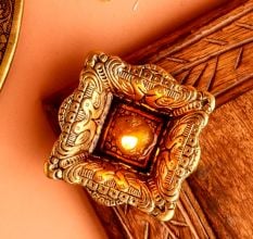 Brass Bird Puja Wick Oil Lamp For Mandir Decoration