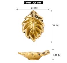 Brass Ganpati And Leaf Oil Lamp Diya