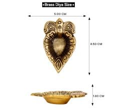 Brass Leaf Oil Lamp with Intricate Design