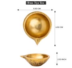 Brass Round Shaped Diwali Oil Lamp Diya