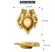 Brass Lady Hand Holding Oil Lamp Diya