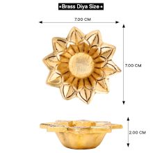 Hindu religious Brass Open Flower Oil Lamp