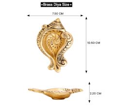 Decorative Conch Single Wick Oil Lamp Diya For Diwali