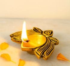 Brass Lotus Flower Oil Diya Lamp Festival Decoration