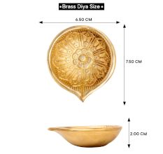 Festival Big Flower Engraved Diya Oil Lamp