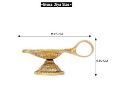 Brass OM Carved Temple Diwali Diya Lamp