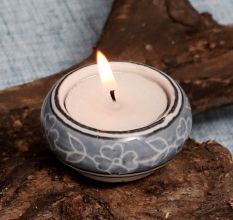 Round Modern Ceramic Tea Light Holder for Decor in Set of 4