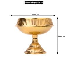 Round Golden Vintage Brass Oil Lamp for Decor