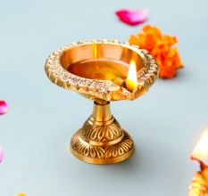 Decorative Golden Brass Diya For Home Decor