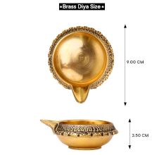 Brass Flower Design Oil Lamp Diwali Decoration Gift