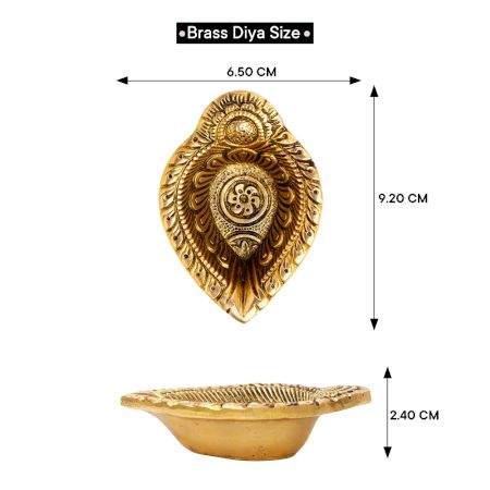 Intricate Leaf Shaped Diwali Decoration Diya