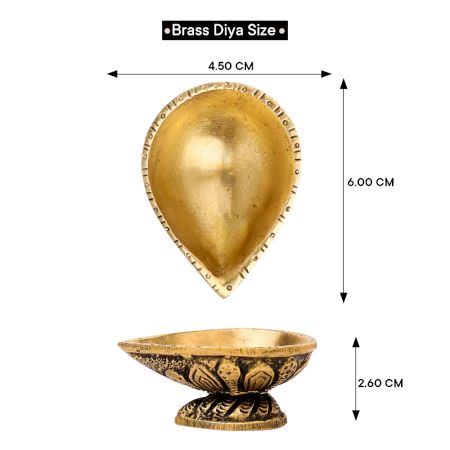 Brass Single Wick Traditional Brass Oil Diya For Mandir