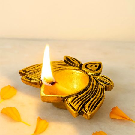 Brass Lotus Flower Oil Diya Lamp Festival Decoration