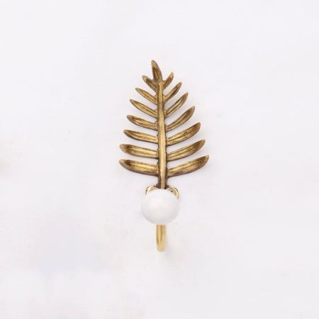 Golden Brass Leaf Wall Hook