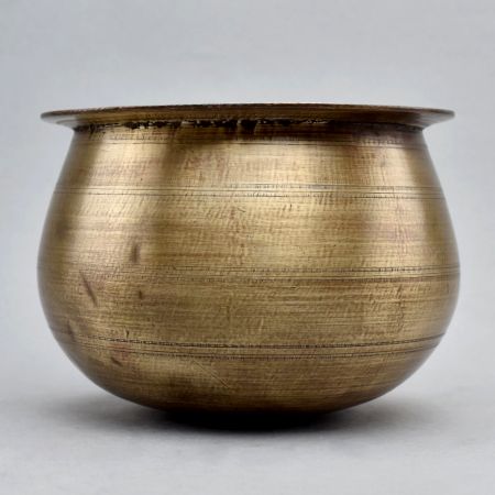 Vintage South Indian Brass Wide Mouth Pot