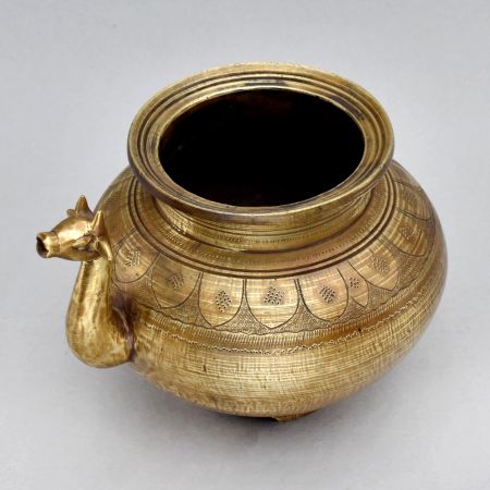 Vintage Pot with Carvings and Animal Spout