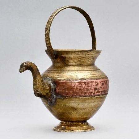 Small Pot with Two Metals, Spout, and Handle from Himalayan Art