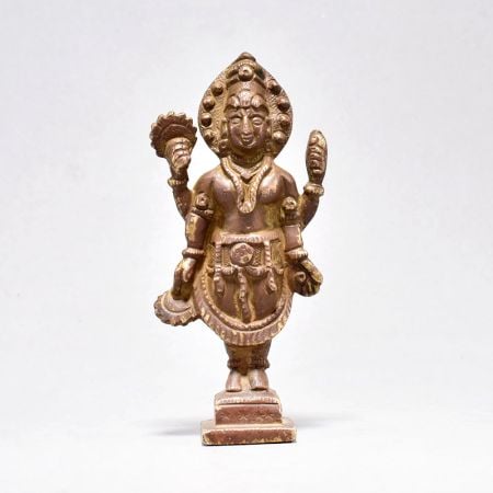 Antique Brass Standing Lord Vishnu Figure