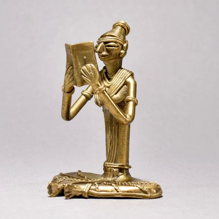 Tribal Woman Reading Book Sculpture