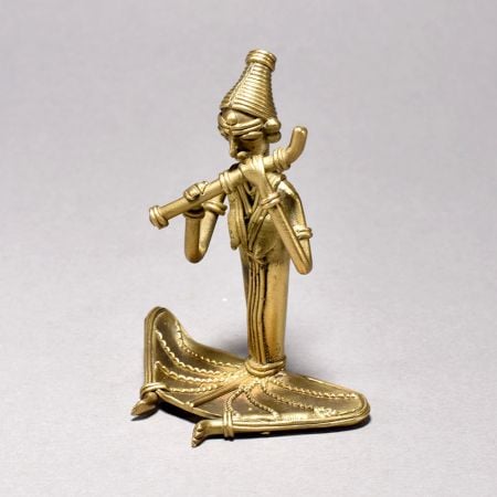 Tribal Woman Playing Flute Figurine