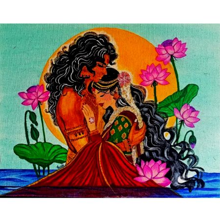 Shyam Sundara with Radha Canvas Painting