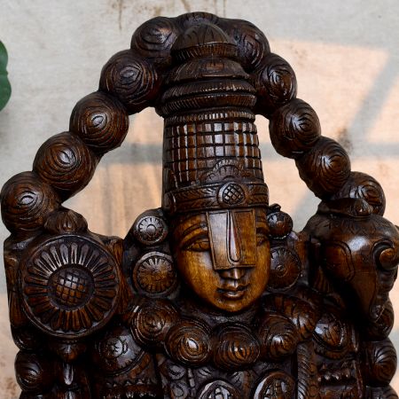 Traditional Hand-Carved Lord Venkateswara Idol
