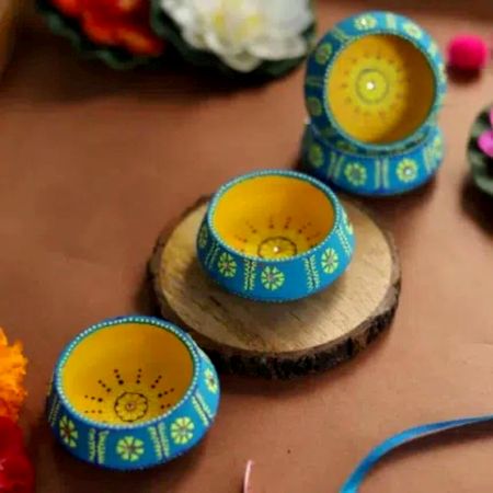 Handcrafted Washable Terracotta Dekchi Diya T-Light Holder