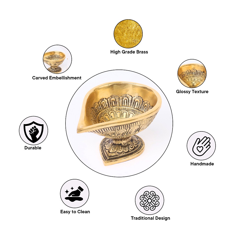 Brass Oil Lamp Decorative Diyas For Diwali