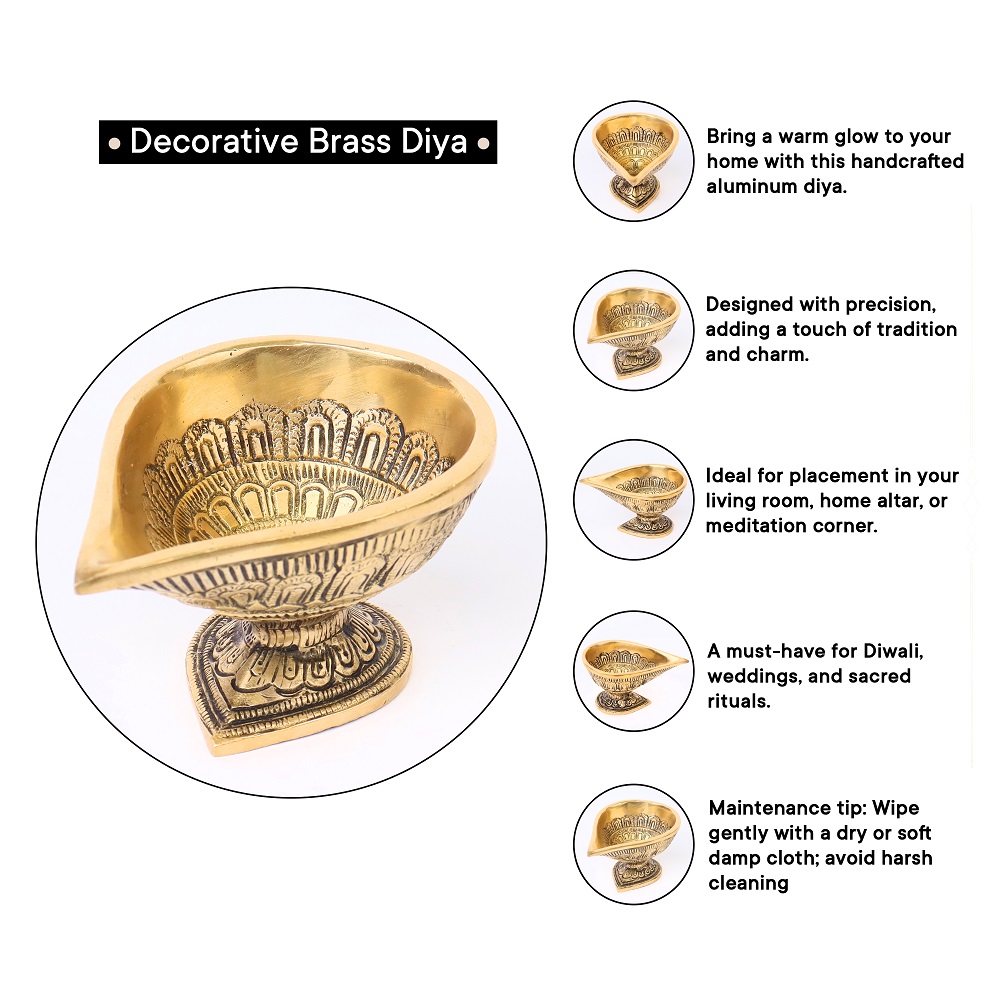 Brass Oil Lamp Decorative Diyas For Diwali