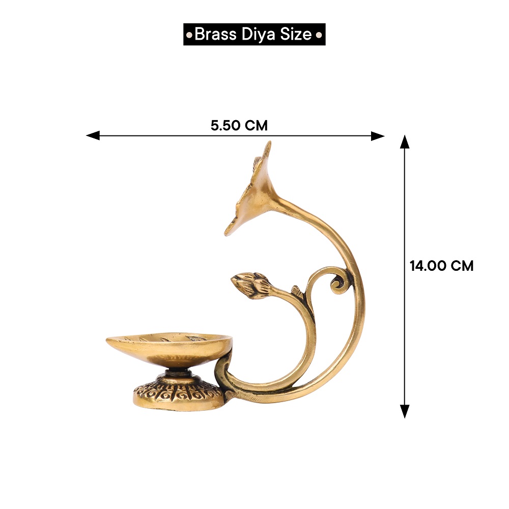 Brass Diya With Flower On Top