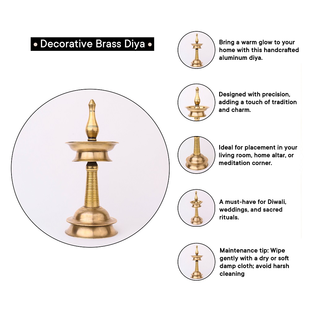 Sturdy Oil Lamp Made of Brass