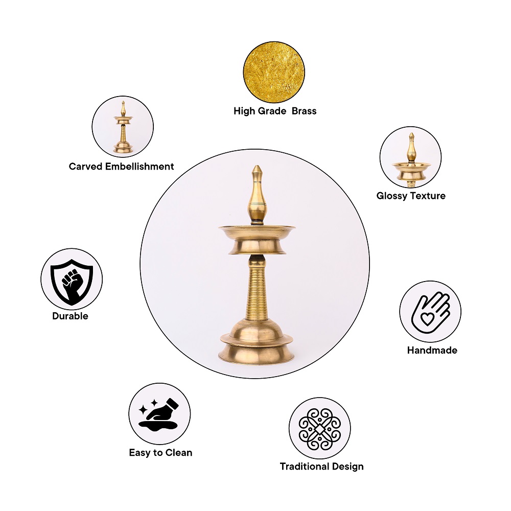 Sturdy Oil Lamp Made of Brass