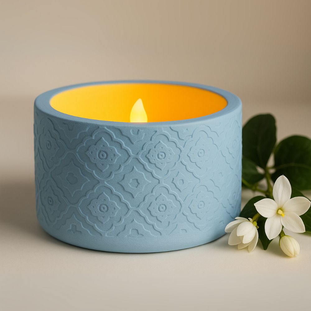 Blue Cemented Candle Holder/Tea Light Holder for Decoration