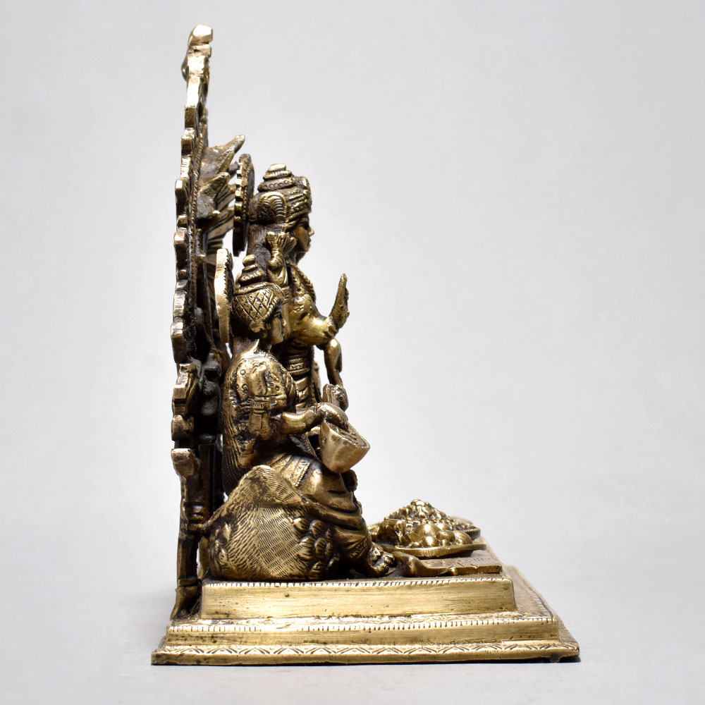 Fine Art Lord Ganesha Lakshmi and Saraswati Brass Figurine
