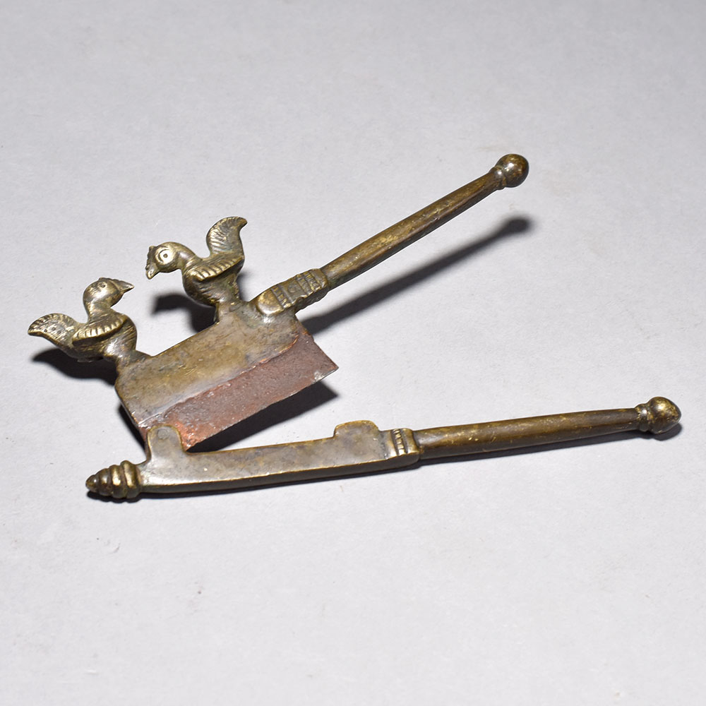 Vintage Brass Betel Nut Cutter with Bird Design