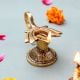 Brass Lotus Shape Oil Lamp On Stand With Handle