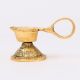 Brass Lotus Shape Oil Lamp On Stand With Handle