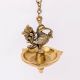Magnificent Brass peacock With Hanging Lamp Or Diya