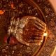 Engraved Design Two Hands Brass Diya Oil Lamp