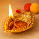 Intricate Leaf Shaped Diwali Decoration Diya
