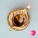 Brass Pepal Leaf Oil Lamp Diya On Decorative Base