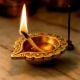 Brass Bud Shaped Decorative Border Oil Lamp Diya