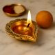 Brass Bud Shaped Decorative Border Oil Lamp Diya