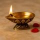 Brass Single Wick Traditional Brass Oil Diya For Mandir