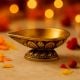 Brass Single Wick Traditional Brass Oil Diya For Mandir