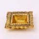Brass Engraved Square Oil Lamp Diya For Mandir