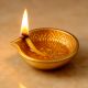 Festival Big Flower Engraved Diya Oil Lamp