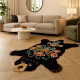 Handmade Black Rug Woolen Tufted Bear Rug