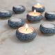 Round Modern Ceramic Tea Light Holder for Decor in Set of 4