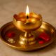 Golden Brass Flower Shape Lamp Diya for Diwali Decoration